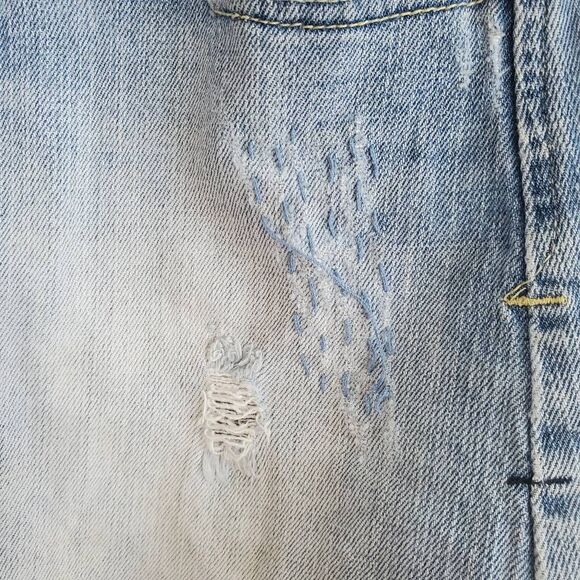 Vintage Havana Distressed Frayed Hem Denim‎ Mini Skirt Blue Medium - Picture 8 of 12